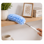 Duster used on a shelf